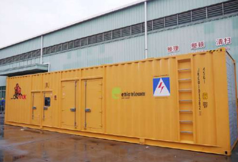 Soundproof IP23 Telecom Power Solutions , 750L Diesel Generator For Telecom Towers